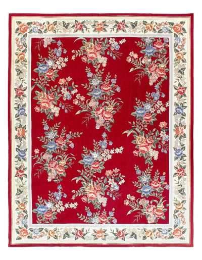 Canvello Handmade Rust Aubusson Design Rug - 8' X 10' - Canvello