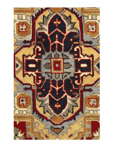 Canvello Handmade Rust Fine Hand - Knotted Serapi Design - 6' X 9' - Canvello