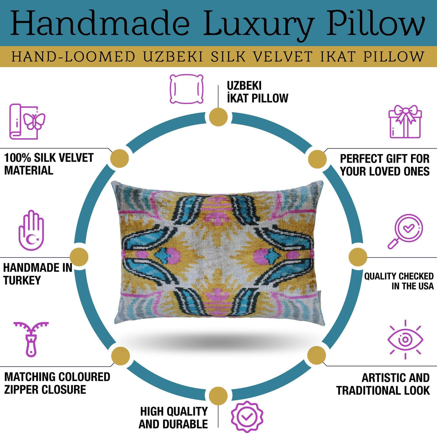Canvello Handmade Soft Velvet Silk Cushion - 16x24