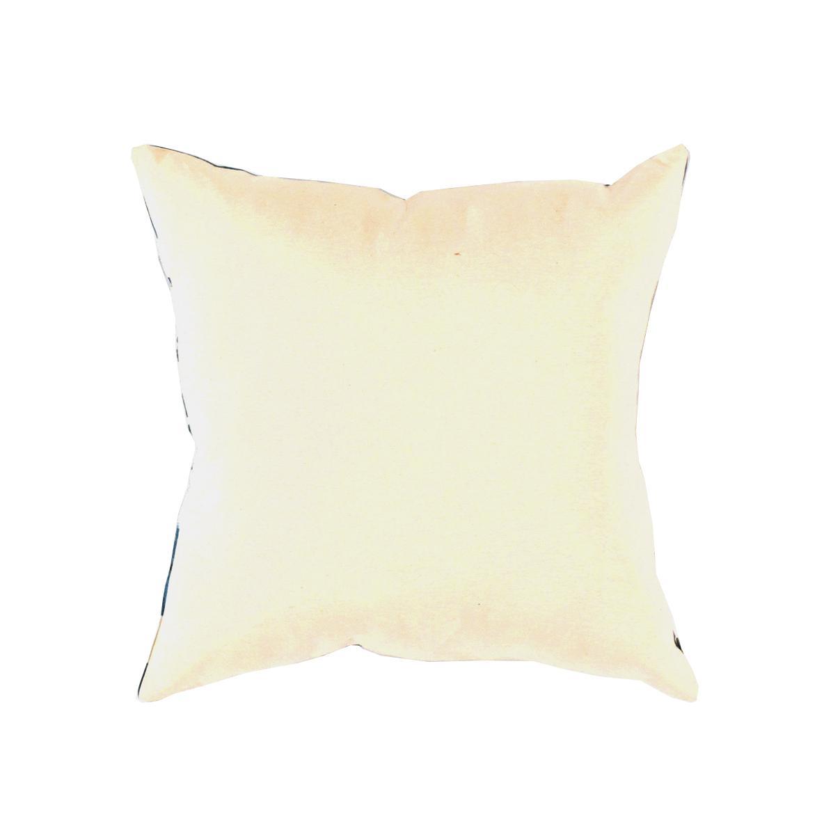 Canvello Handmade Turkish Blue Silk IKAT Pillow - 16" X 16"