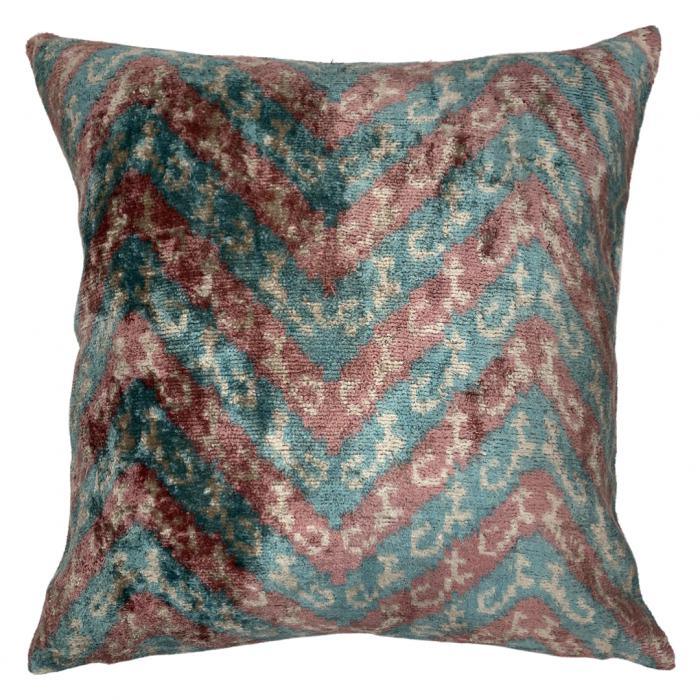 Canvello Handmade Turkish Multi Colors Velvet Silk Pillow - 16'' X 16'' - Canvello