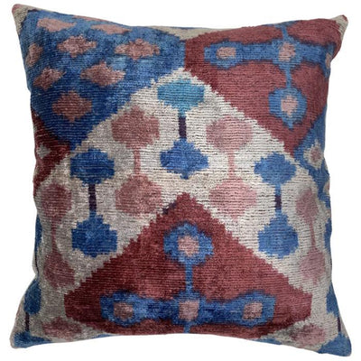 Canvello Handmade Turkish Multi Colors Velvet Silk Pillow - 16'' X 16''