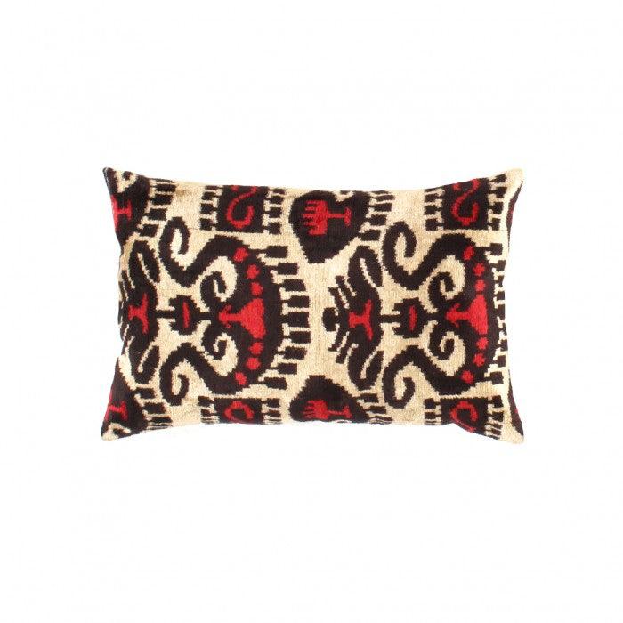 Decorative Black Red Beige Pillow | Velvet Silk Pillow | Canvello