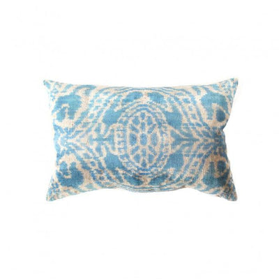 Handcrafted Turkish Blue Silk Pillow | Blue Silk Pillow | Canvello