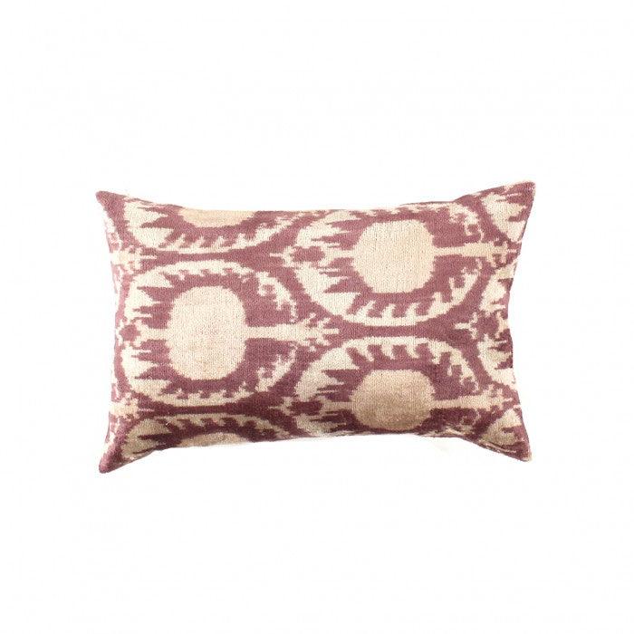 Canvello Handmade Turkish Silk Velvet Ikat pillow - 16"x24" - Canvello