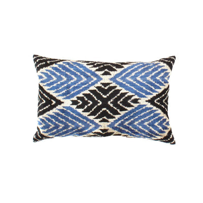 Canvello Handmade Turkish Silk Velvet Ikat pillow - 16"x24" - Canvello