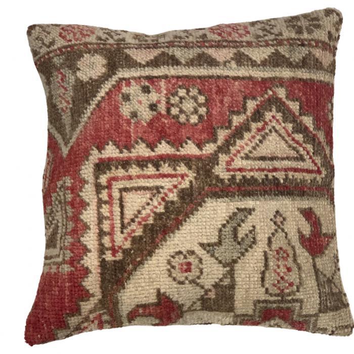 Canvello Handmade Vintage Turkish Rug Pillow - 20' X 20' - Canvello