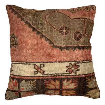 Canvello Handmade Vintage Turkish Rug Pillow - 20' X 20' - Canvello