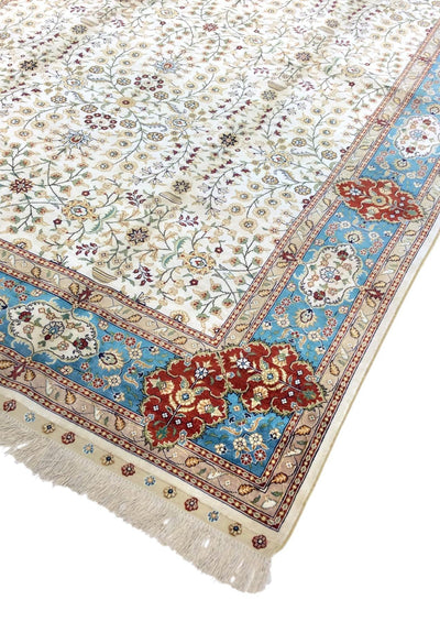 Canvello Hereke Hand-Knotted Pure Silk Area Rug- 5'1" X 8'3"