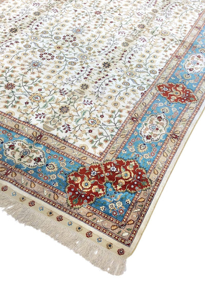 Canvello Hereke Hand - Knotted Pure Silk Area Rug - 5'1" X 8'3" - Canvello