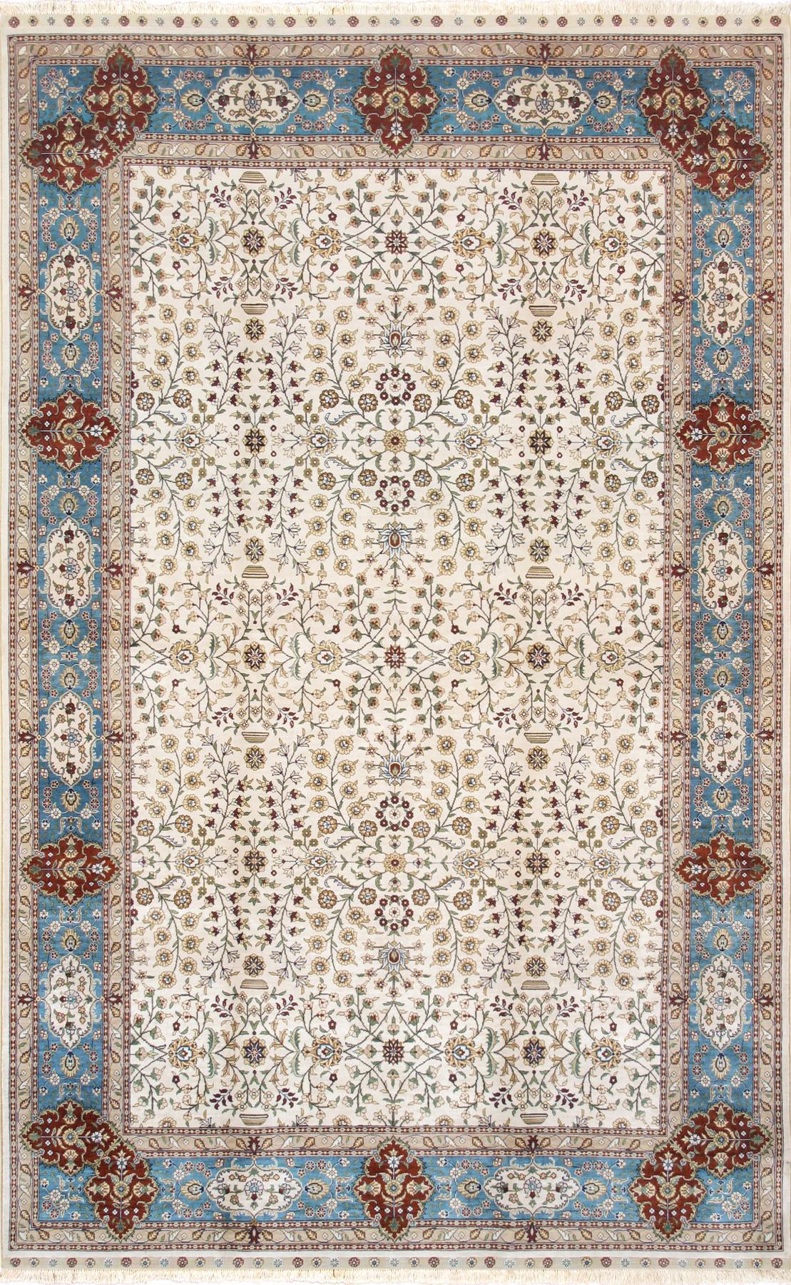 Canvello Hereke Hand - Knotted Pure Silk Area Rug - 5'1" X 8'3" - Canvello