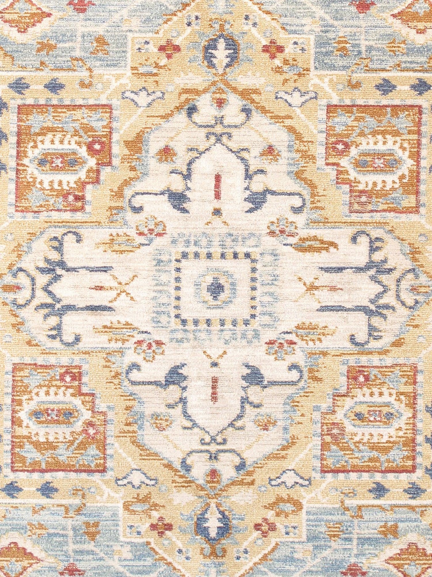 Canvello Heritage Design Light Blue Fabric Area Rug - 8'6" X 11'6" - Canvello