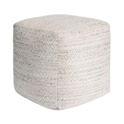 Canvello Home Galaxy Silk and Wool Chevron Pouf - Canvello