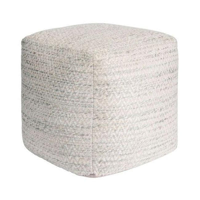 Canvello Home Galaxy Silk and Wool Chevron Pouf
