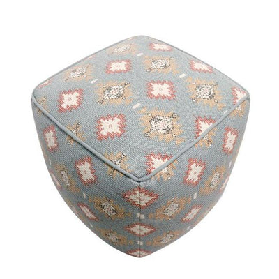 Canvello Home Grandcanyon Cotton Grey & Multi Pouf - Canvello