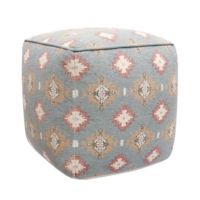 Canvello Home Grandcanyon Cotton Grey & Multi Pouf - Canvello