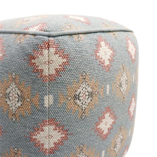 Canvello Home Grandcanyon Cotton Grey & Multi Pouf - Canvello