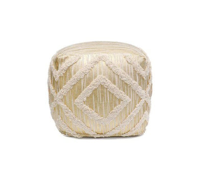 Canvello Home Grandcanyon Cotton Pouf (Ivory) - Canvello