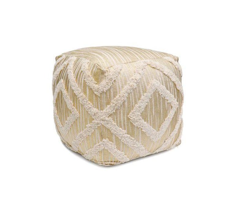 Canvello Home Grandcanyon Cotton Pouf (Ivory) - Canvello