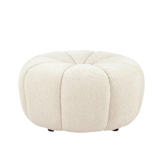 Canvello Home Pompeii Cream/Black Ottoman - Canvello