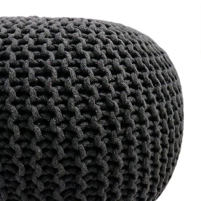 Canvello Home Santorini Cotton Pouf, Grey - Canvello