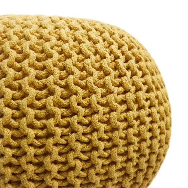 Canvello Home Santorini Cotton Pouf, L. Gold - Canvello