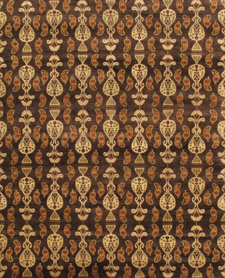 Canvello Ikat Design Dark Brown Area Rugs - 9'1" X 12'2"