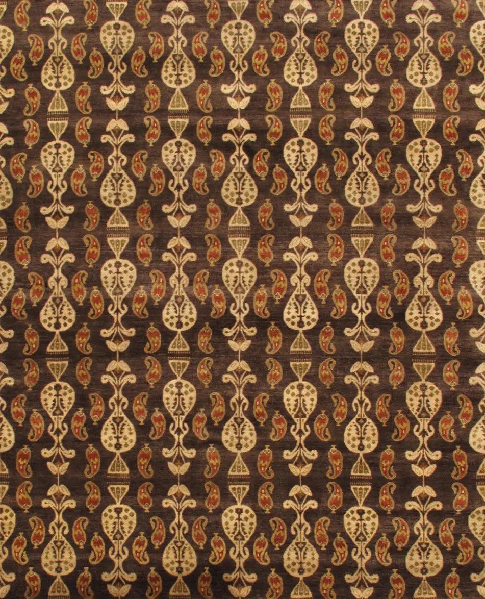 Canvello Ikat Design Dark Brown Area Rugs - 9'1" X 12'2" - Canvello