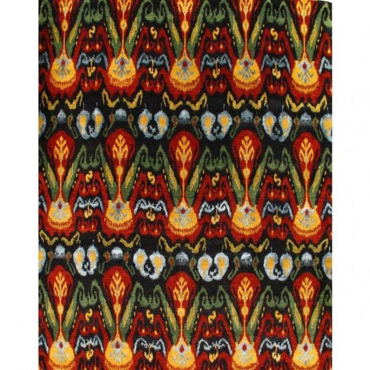 Canvello Ikat Modern Hand Knotted Rug - 8' X 9'9"