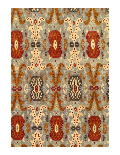 Canvello Ikat Olive Green Area Rug - 8' X 9'9'' - Canvello