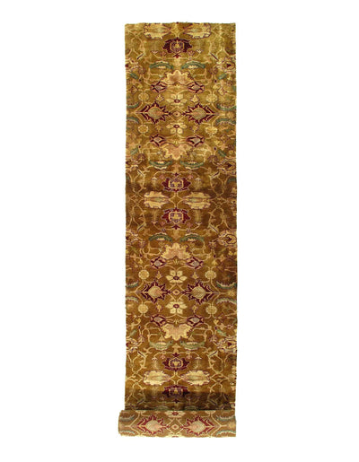 Indian Agra Hand Knotted Runner - 3′5" X 19′3"