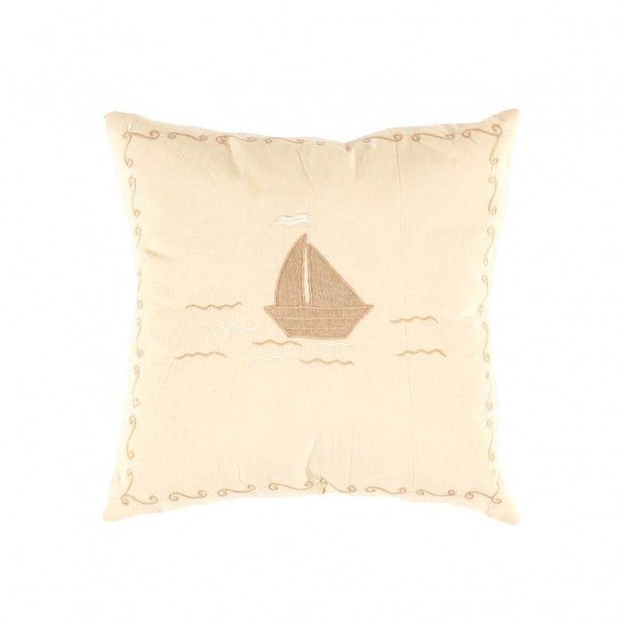 Canvello Indian White Cotton Pillow - 16" X 16" - Canvello