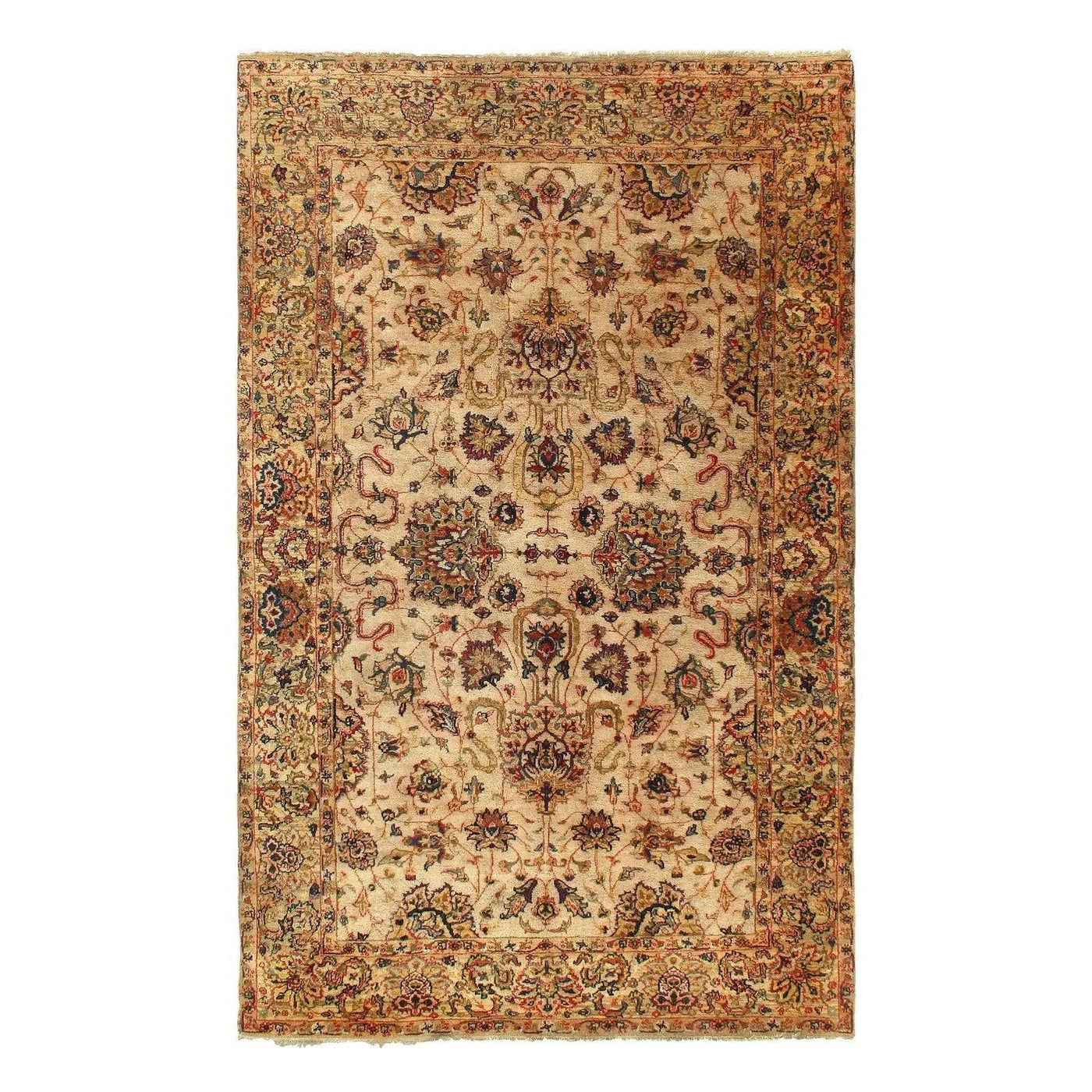 Canvello Indo Agra New Zealand Wool Rug - 5' x 8' - Canvello