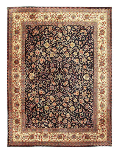 Canvello Indo Kashan Design Hand Knotted Rug - 9'1" X 12'3" - Canvello