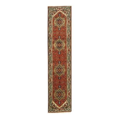 Canvello Indo Serapi Design Hand - Knotted Runner - 2'6" X 11'8" - Canvello