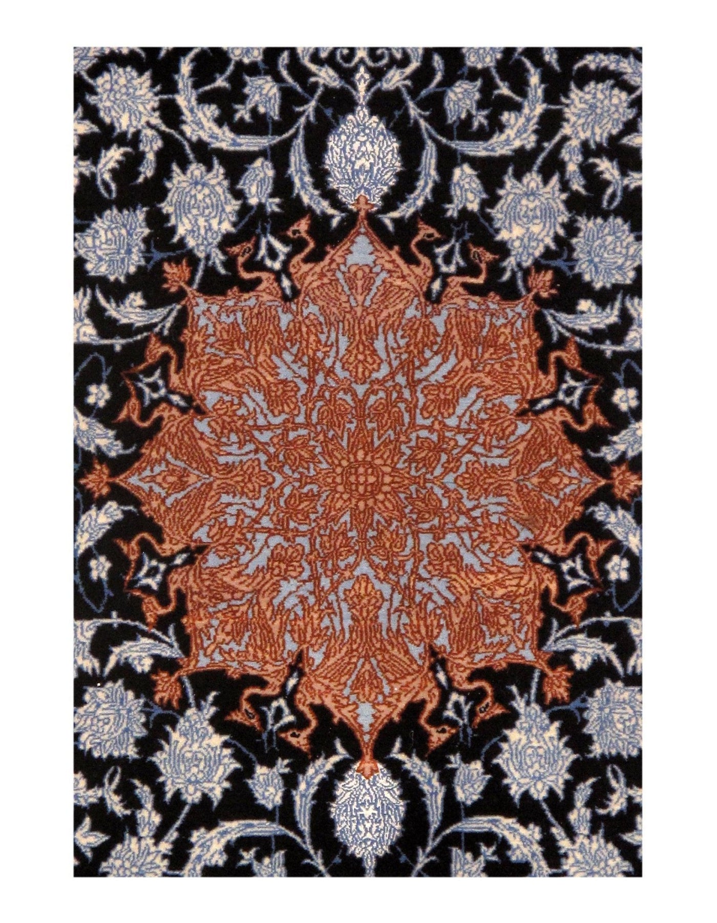 Canvello Isfahan Black And Blue Area Rugs - 3'6" X 6' - Canvello