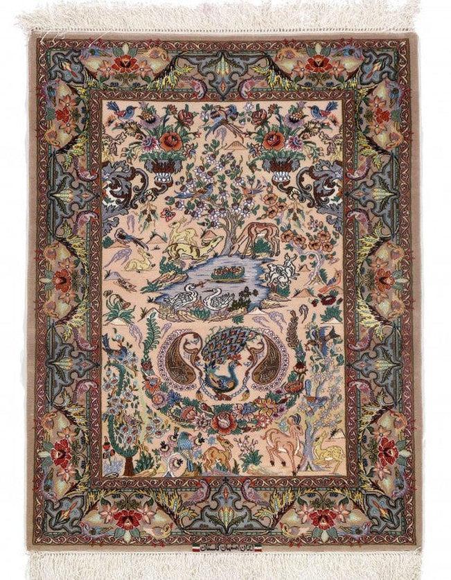 Canvello Isfahan Blue And Green Rug - 3'6" X 4'7" - Canvello