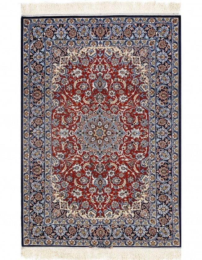 Canvello Isfahan Silk & Wool Light Blue Area Rug - 3'8" X 5'4"