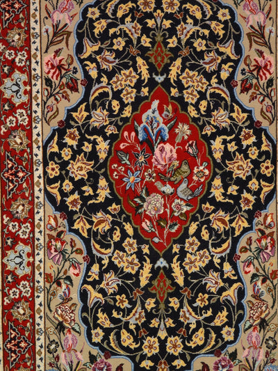 Canvello Isfahan Silk Red And Blue Area Rug - 3' X 4' - Canvello