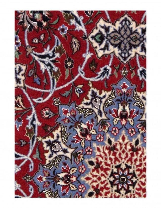 Canvello Isfahan Silk - Wool Blue And Silver Rug - 3'8" X 6'2" - Canvello