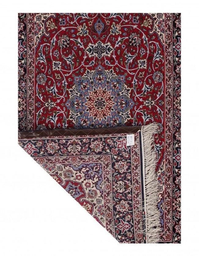 Canvello Isfahan Silk - Wool Blue And Silver Rug - 3'8" X 6'2" - Canvello