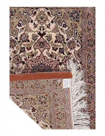 Canvello Isfahan Silk & Wool Gray Beige Rug - 2'4" X 3'5" - Canvello