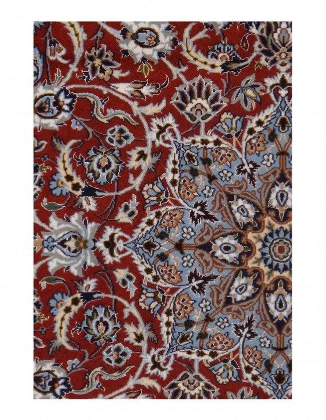 Canvello Isfahan Silk & Wool Light Blue Area Rug - 3'8" X 5'4" - Canvello