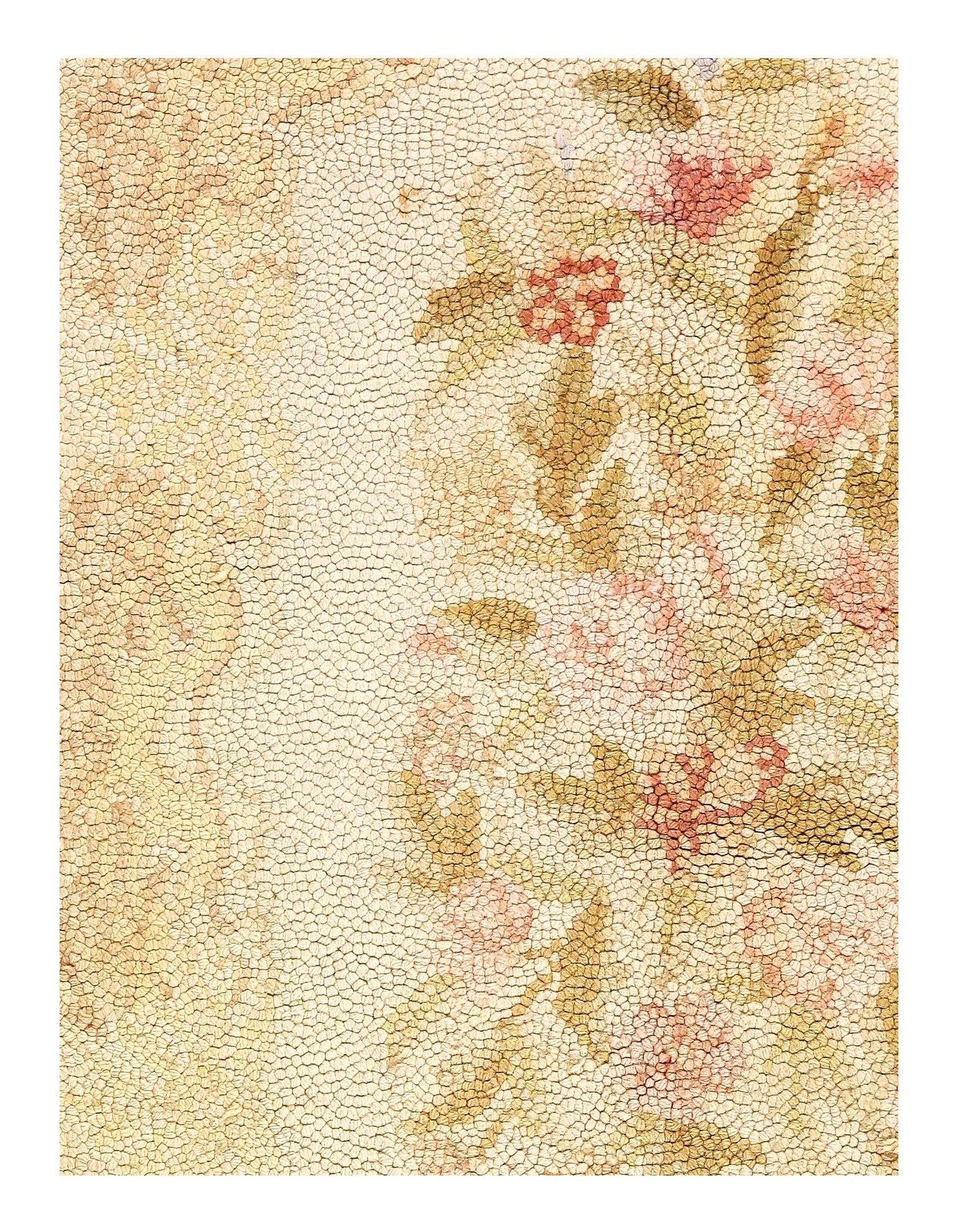 Ivory American antique Hooked Rug - 2'11'' X 4'9''