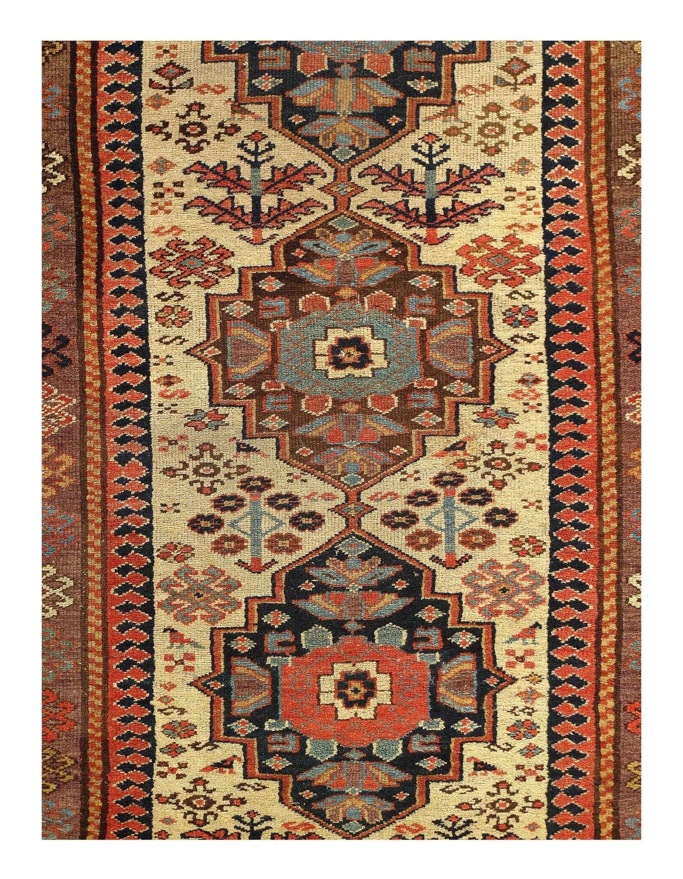 Canvello Ivory Antique NW Silkroad Runner Rug - 3'11'' X 13'4'' - Canvello