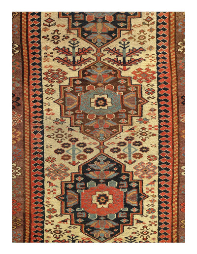 Canvello Ivory Antique NW Silkroad Runner Rug - 3'11'' X 13'4'' - Canvello