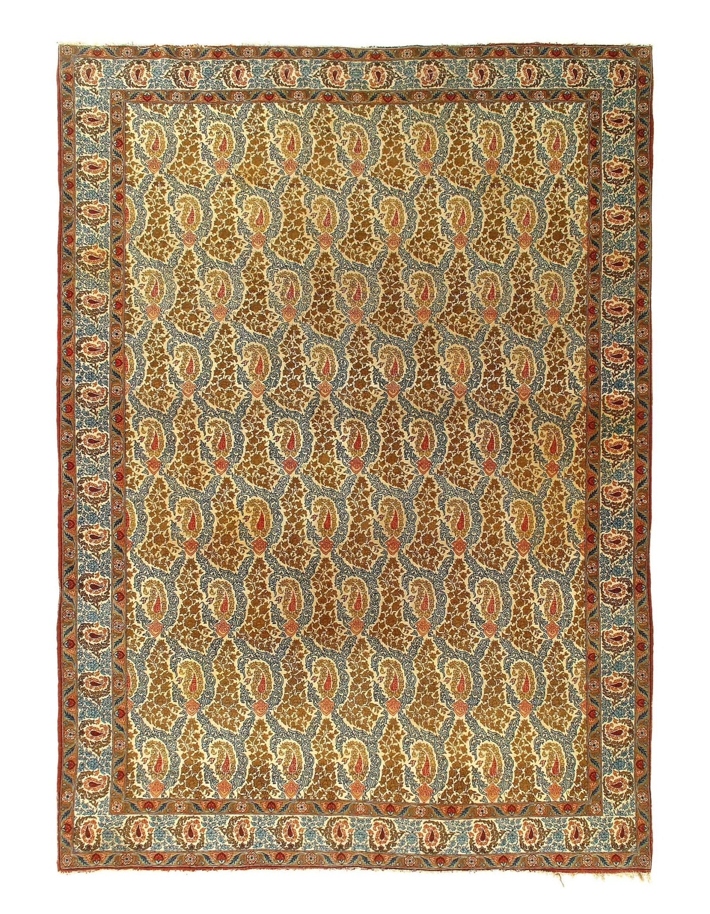 Canvello Ivory Antique Qum Cotton Woven Rug - 7'5'' x 10'2'' - Canvello