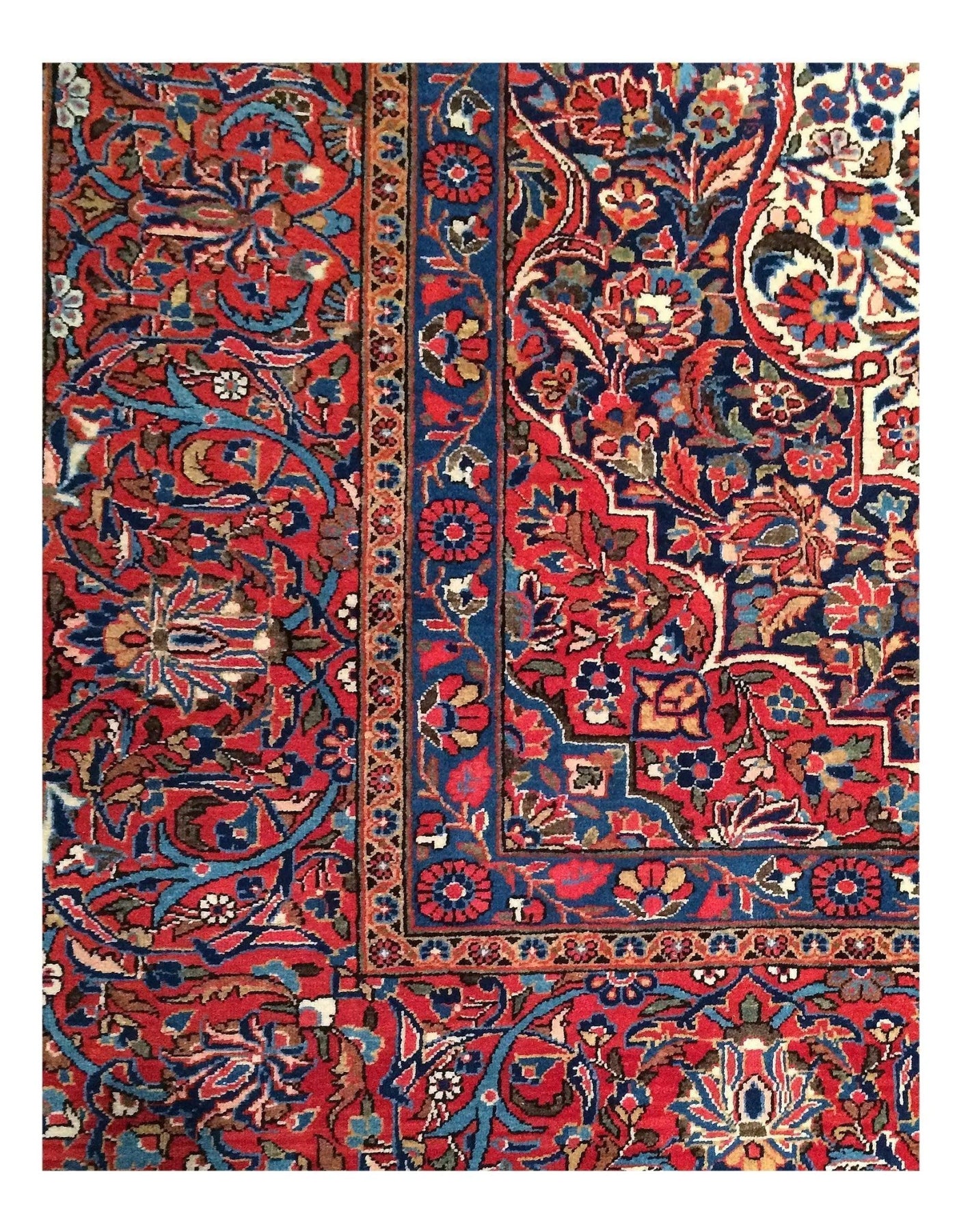 Canvello Ivory Antique Silkroad Kashan Rugs - 8'11" X 11'7" - Canvello