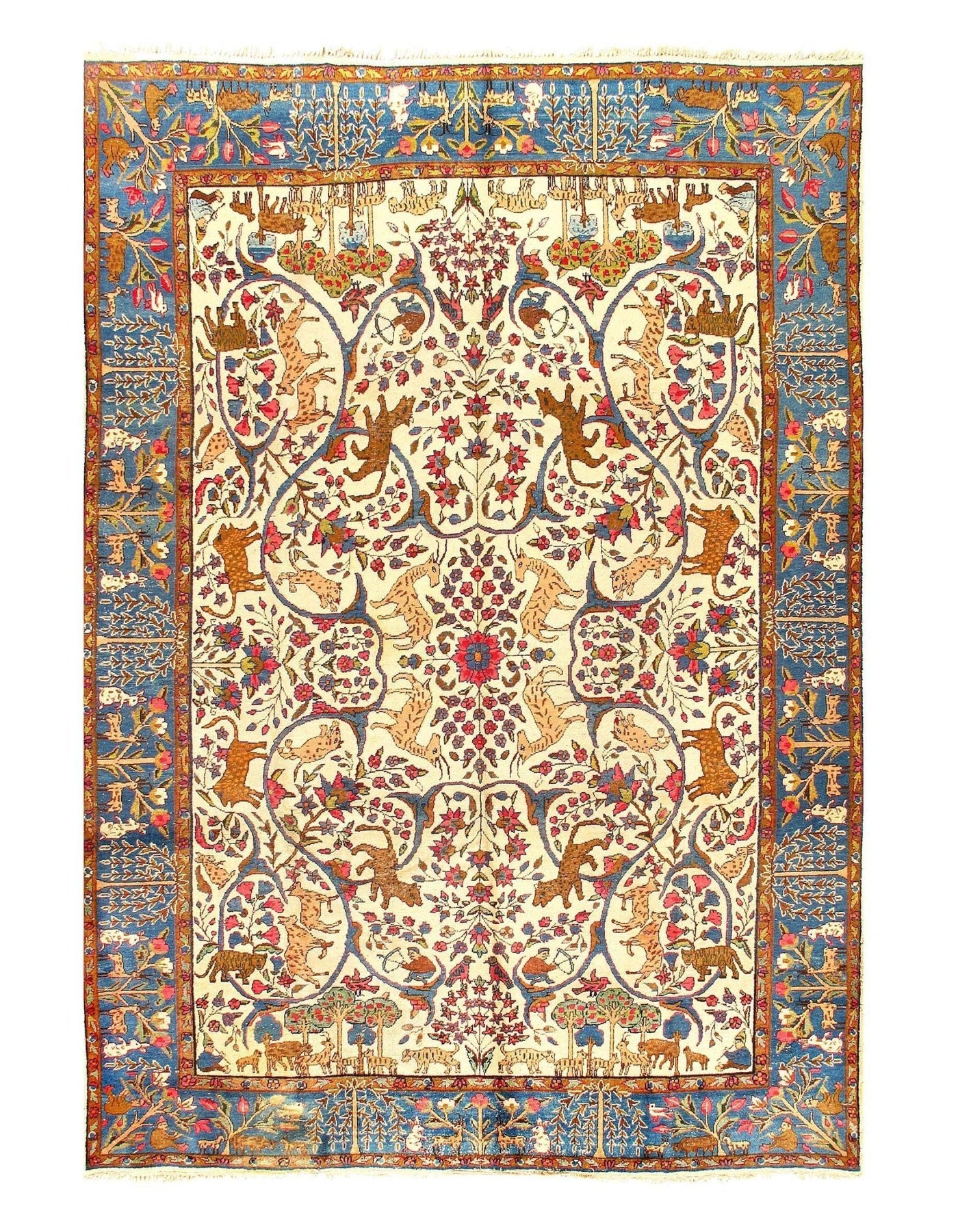 Canvello Ivory Antique Silkroad Tabriz Rug - 8'2'' X 12' - Canvello