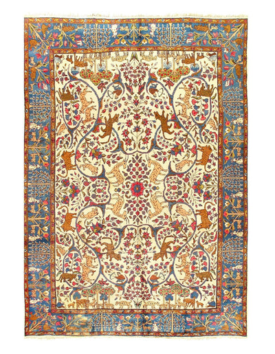 Canvello Ivory Antique Silkroad Tabriz Rug - 8'2'' X 12' - Canvello